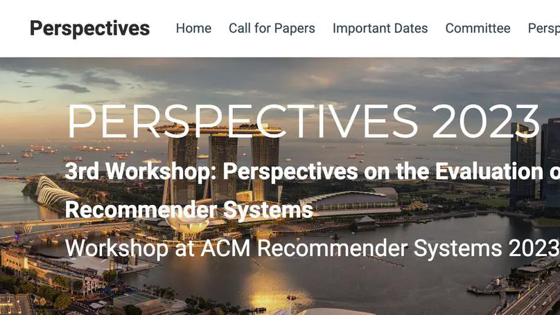 Workshop PERSPECTIVES 2023 @ RecSys 2023
